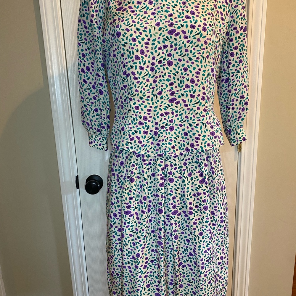 Doncaster 2Pc Summer Blouse with 3/4 Bishop Sleeves and Skirt